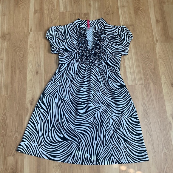 Black & White Zebra Print Dress | Size M - Picture 1 of 3